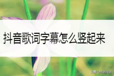 抖音歌詞字幕怎么豎起來？