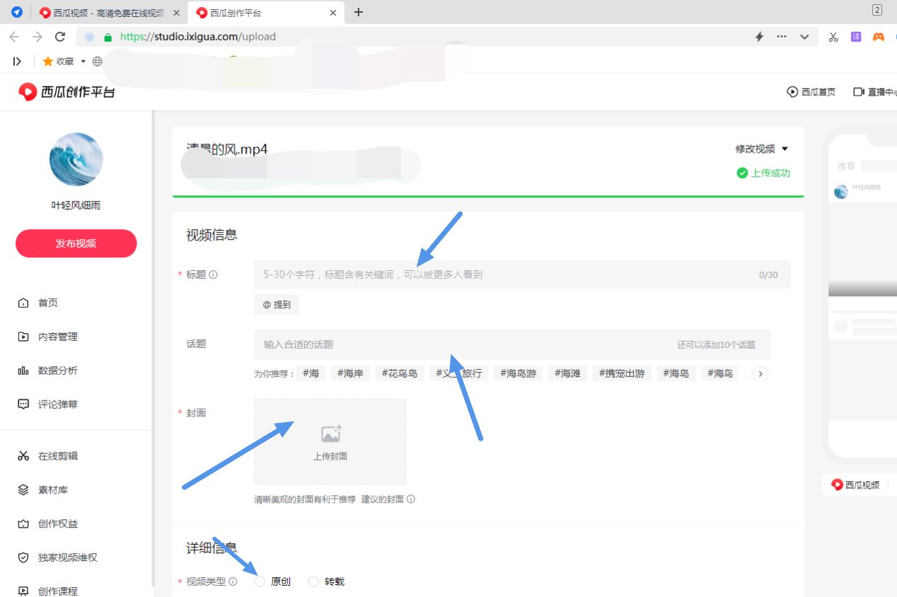 怎樣在瀏覽器上傳視頻賺錢？